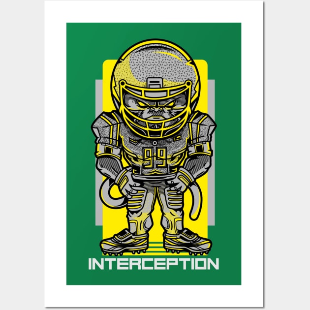 football player poised and ready to make an interception Wall Art by ACTA NO VERBA
